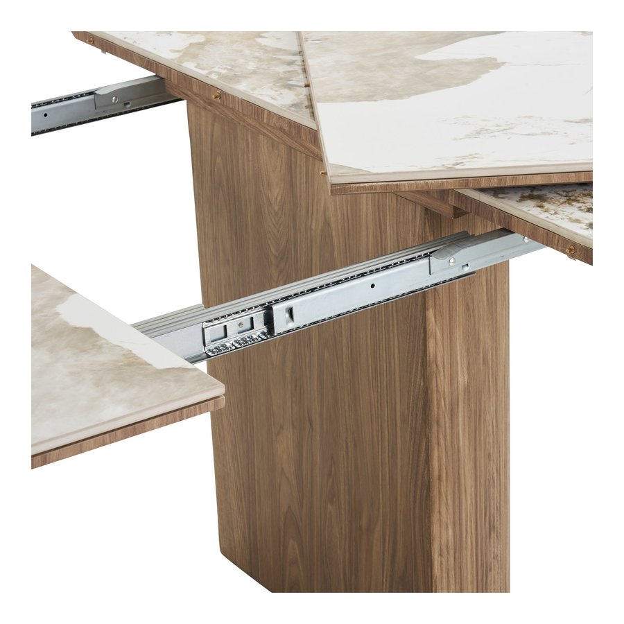 Athens Spisebord i Hvid/Brun Keramik med 2 Tillægsplader fra House Nordic | Ø120xH76 cm - Billede 8
