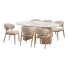 athens-spisebordsst-med-cavi-spisebordsstole-i-sandnaturhvidbrun-keram Athens Spisebordssæt med Cavi Spisebordsstole i Sand/Natur/Hvid/Brun Keramik & Polyester fra House Nordic | 6 Stole & 1 Bord - Billede 4