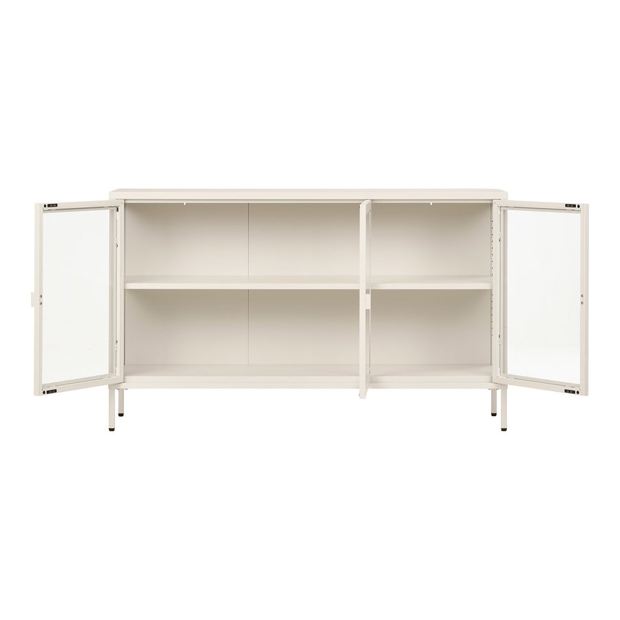 Brisbane Skænk i Off White Stål med 3 Glaslåger fra House Nordic | B140xD40xH85 cm - Billede 6