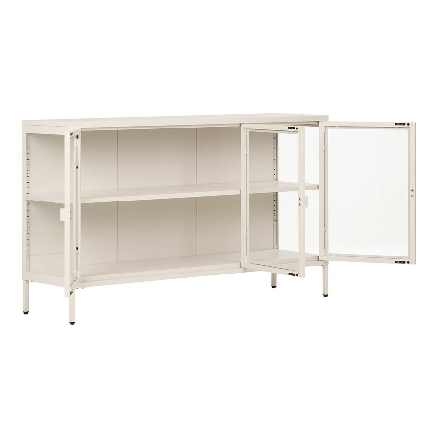 Brisbane Skænk i Off White Stål med 3 Glaslåger fra House Nordic | B140xD40xH85 cm - Billede 7