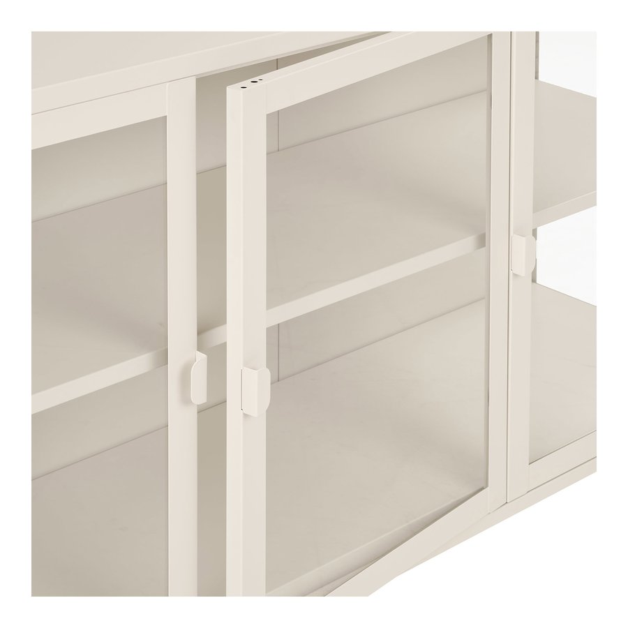 Brisbane Skænk i Off White Stål med 3 Glaslåger fra House Nordic | B140xD40xH85 cm - Billede 8