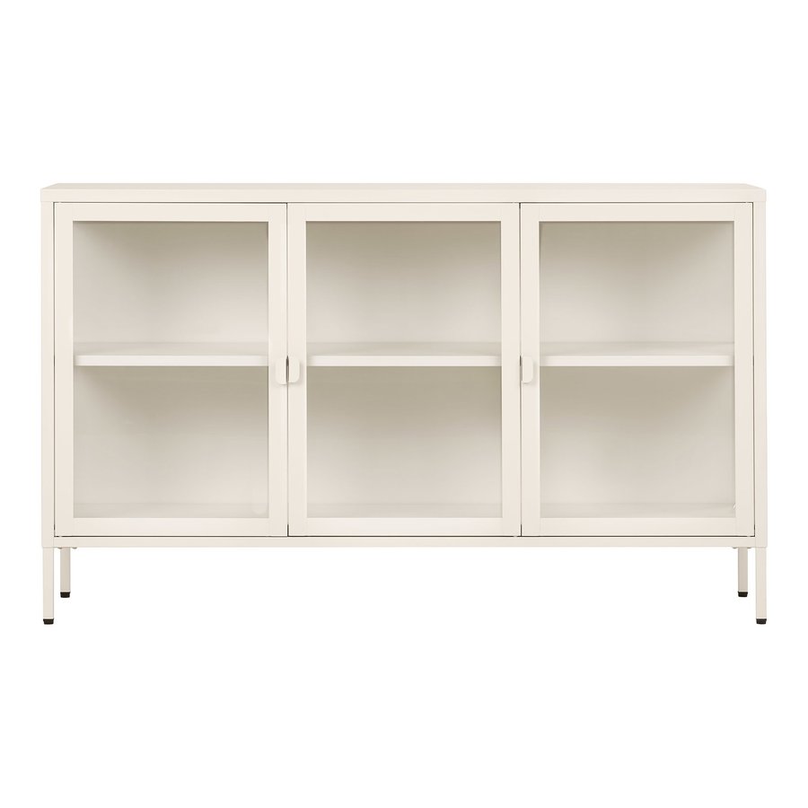 Brisbane Skænk i Off White Stål med 3 Glaslåger fra House Nordic | B140xD40xH85 cm - Billede 4