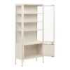 Brisbane Vitrineskab i Off White Stål & Glas med 4 Låger fra House Nordic | B80xD35xH180 cm - Billede 7