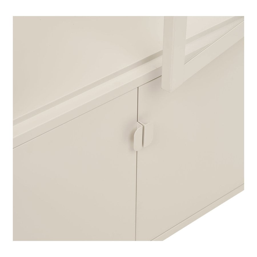 Brisbane Vitrineskab i Off White Stål & Glas med 4 Låger fra House Nordic | B80xD35xH180 cm - Billede 8