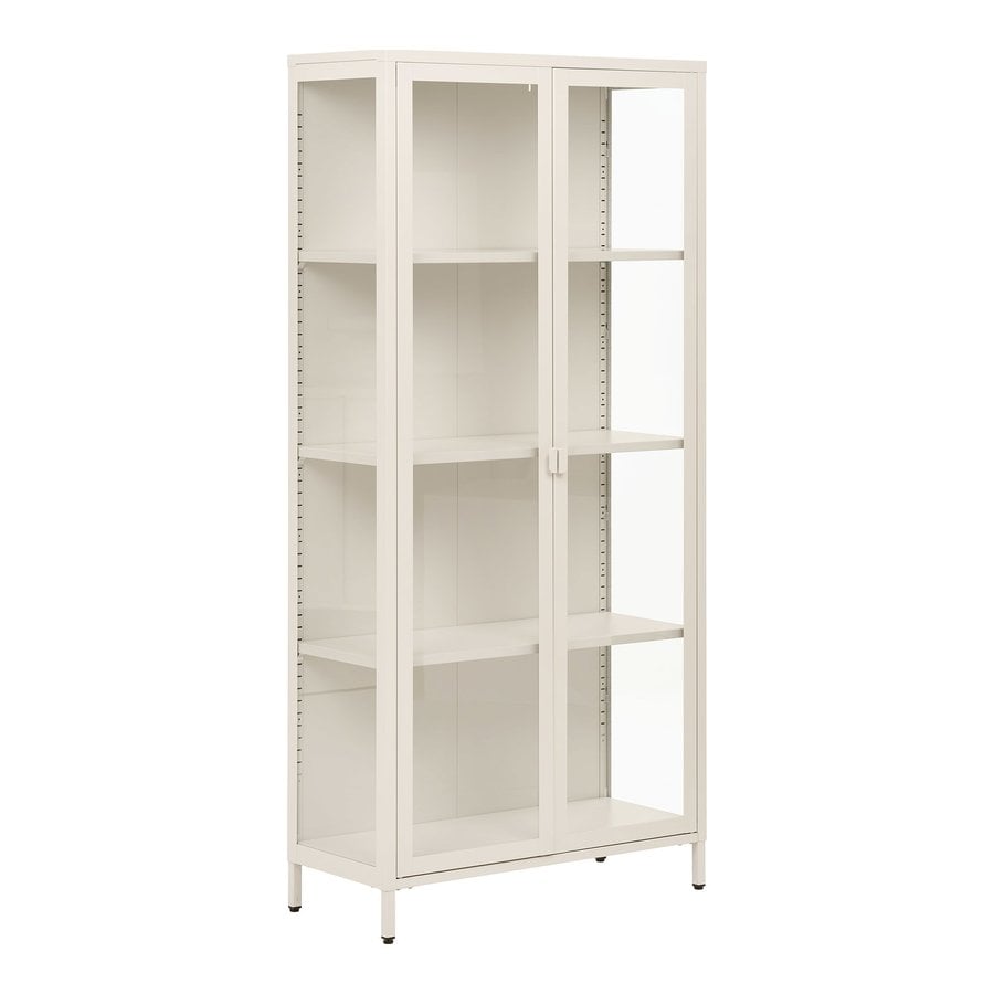 brisbane-vitrineskab-i-off-white-stl-med-2-glaslger-fra-house-nordic-b-2 Brisbane Vitrineskab i Off White Stål med 2 Glaslåger fra House Nordic | B80xD35xH175 cm - Billede 5