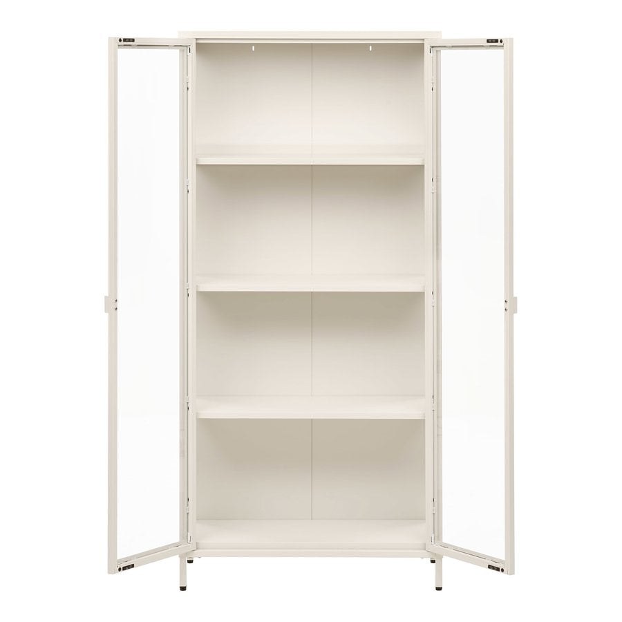 brisbane-vitrineskab-i-off-white-stl-med-2-glaslger-fra-house-nordic-b-3 Brisbane Vitrineskab i Off White Stål med 2 Glaslåger fra House Nordic | B80xD35xH175 cm - Billede 6