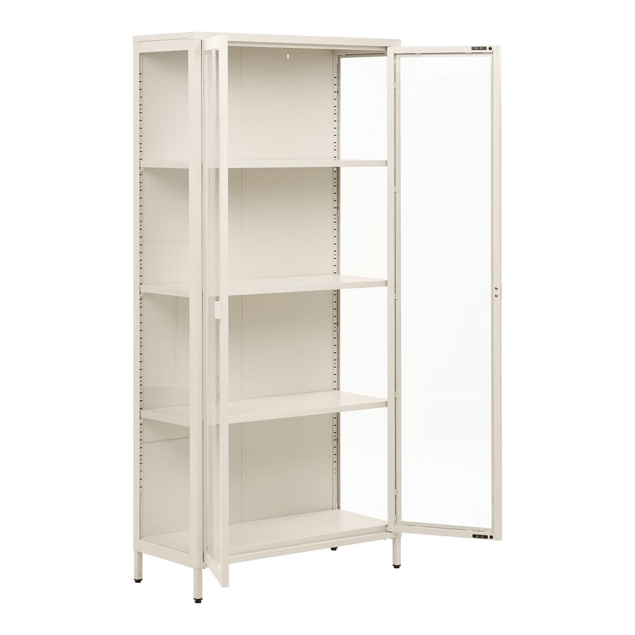 brisbane-vitrineskab-i-off-white-stl-med-2-glaslger-fra-house-nordic-b-4 Brisbane Vitrineskab i Off White Stål med 2 Glaslåger fra House Nordic | B80xD35xH175 cm - Billede 7