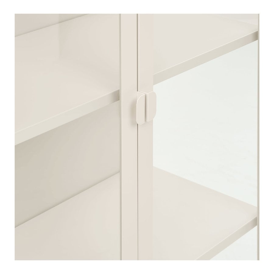brisbane-vitrineskab-i-off-white-stl-med-2-glaslger-fra-house-nordic-b-5 Brisbane Vitrineskab i Off White Stål med 2 Glaslåger fra House Nordic | B80xD35xH175 cm - Billede 8