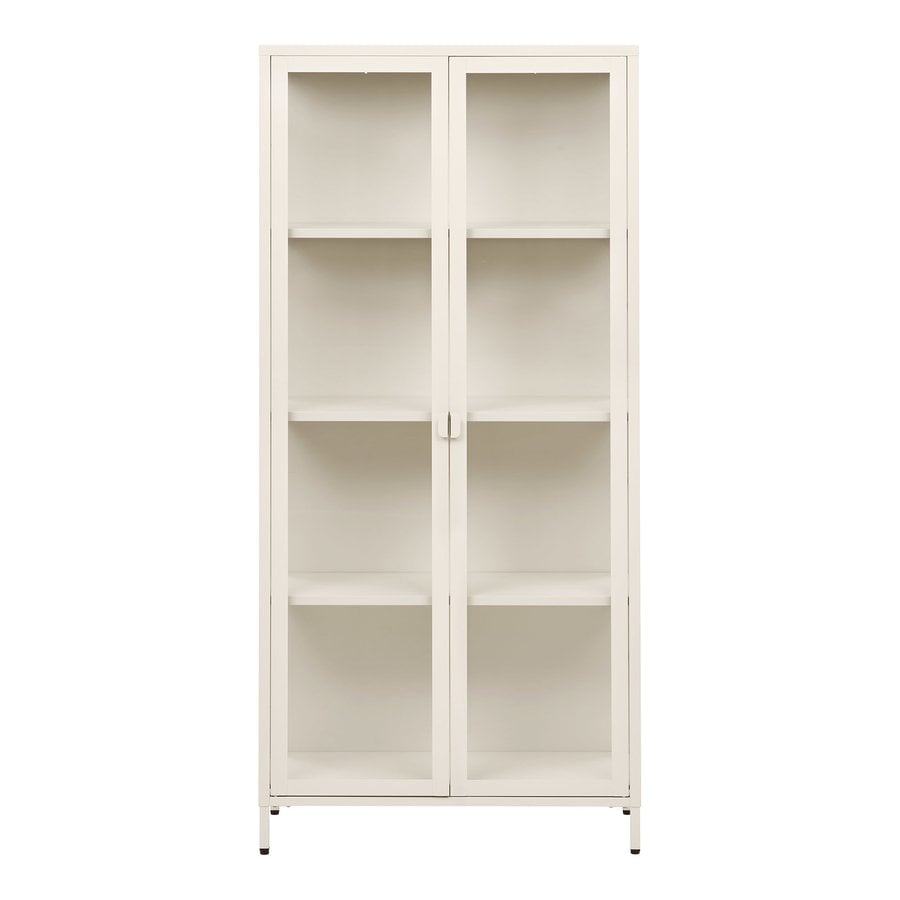 brisbane-vitrineskab-i-off-white-stl-med-2-glaslger-fra-house-nordic-b Brisbane Vitrineskab i Off White Stål med 2 Glaslåger fra House Nordic | B80xD35xH175 cm - Billede 4