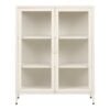 brisbane-vitrineskab-med-2-glaslger-i-off-white-stl-glas-fra-house-nor Brisbane Vitrineskab med 2 Glaslåger i Off White Stål & Glas fra House Nordic | B80xD40xH101 cm - Billede 4