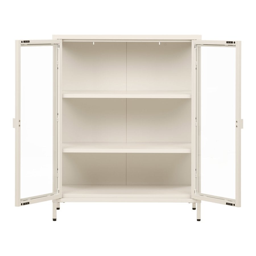 brisbane-vitrineskab-med-2-glaslger-i-off-white-stl-glas-fra-house-nor-3 Brisbane Vitrineskab med 2 Glaslåger i Off White Stål & Glas fra House Nordic | B80xD40xH101 cm - Billede 6