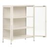 brisbane-vitrineskab-med-2-glaslger-i-off-white-stl-glas-fra-house-nor-4 Brisbane Vitrineskab med 2 Glaslåger i Off White Stål & Glas fra House Nordic | B80xD40xH101 cm - Billede 7