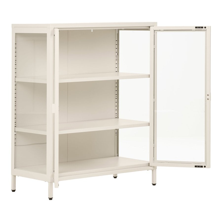 brisbane-vitrineskab-med-2-glaslger-i-off-white-stl-glas-fra-house-nor-4 Brisbane Vitrineskab med 2 Glaslåger i Off White Stål & Glas fra House Nordic | B80xD40xH101 cm - Billede 7
