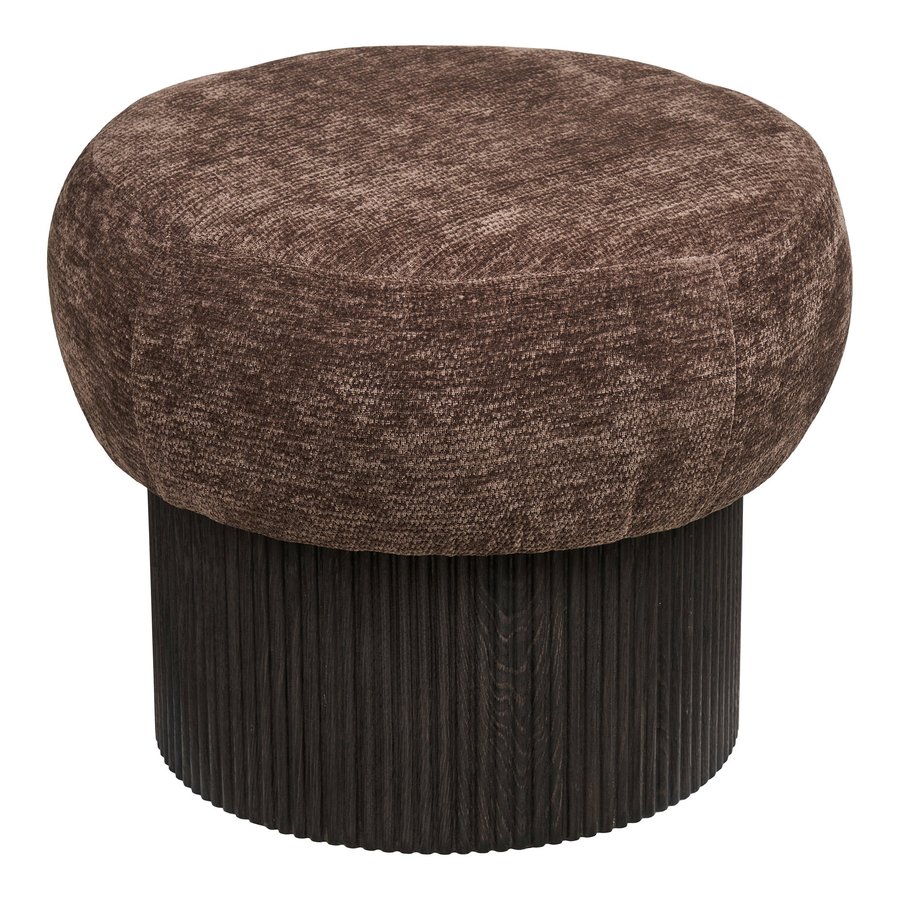 christchurch-puf-i-mrkebrun-chenille-fra-house-nordic-52xh42-cm Christchurch Puf i Mørkebrun Chenille fra House Nordic | Ø52xH42 cm - Billede 4