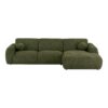 clyde-hjrevendt-loungesofa-i-olivengrn-polyester-med-to-puder-fra-hous Clyde Højrevendt Loungesofa i Olivengrøn Polyester med To Puder fra House Nordic | B300xL109-177xH75 cm - Billede 4