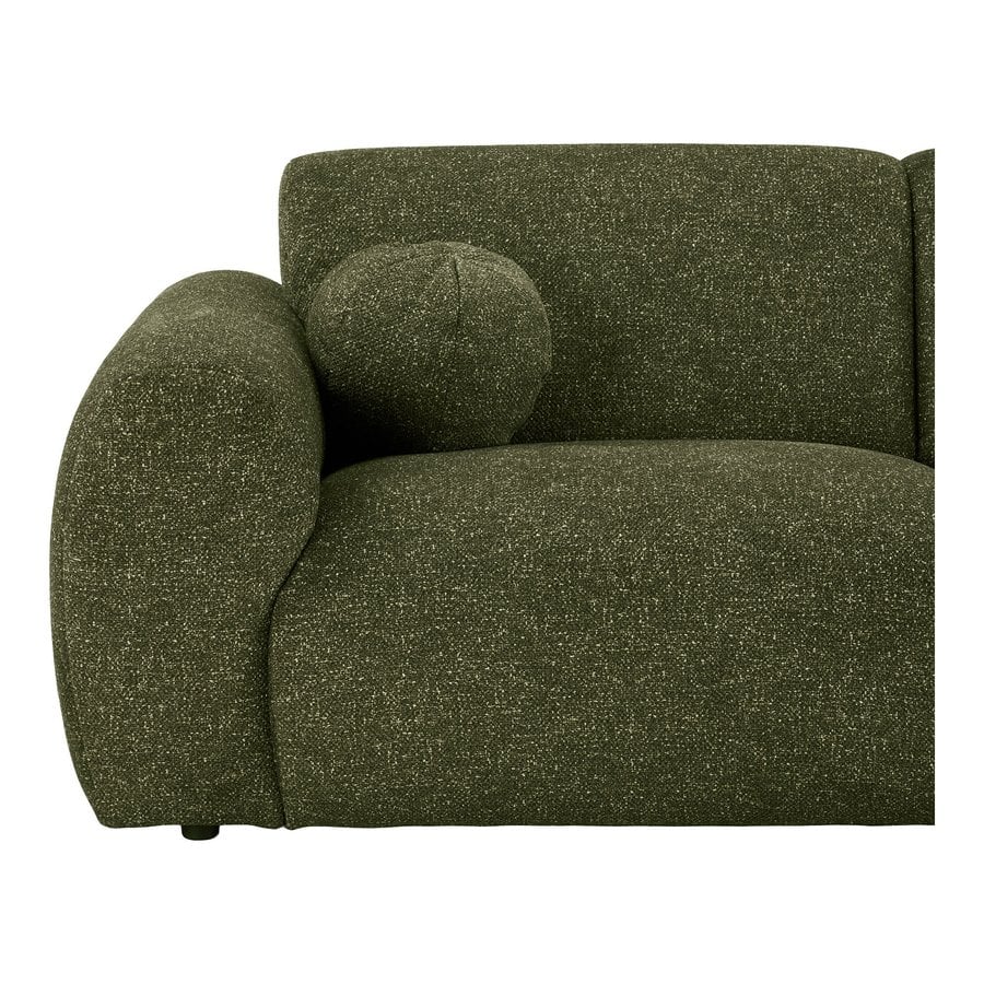 clyde-hjrevendt-loungesofa-i-olivengrn-polyester-med-to-puder-fra-hous-3 Clyde Højrevendt Loungesofa i Olivengrøn Polyester med To Puder fra House Nordic | B300xL109-177xH75 cm - Billede 6