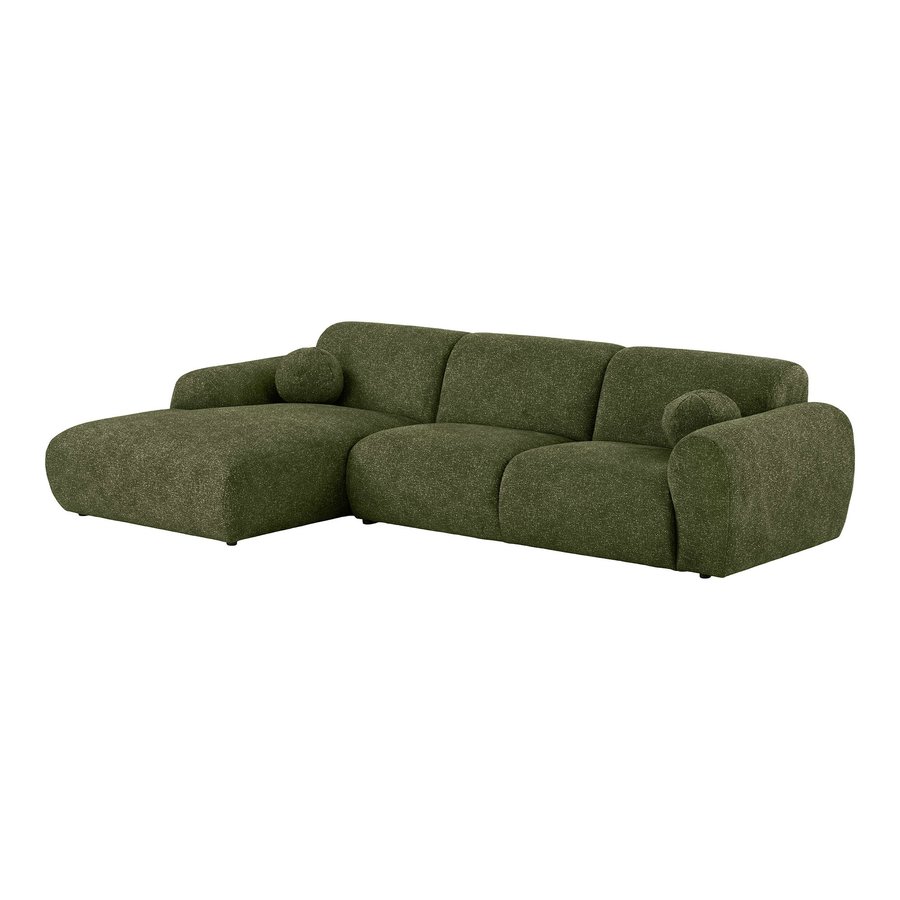 clyde-loungesofa-venstrevendt-i-olivengrn-polyester-med-puder-fra-hous-2 Clyde Loungesofa Venstrevendt i Olivengrøn Polyester med Puder fra House Nordic | B300xL109-177xH75 cm - Billede 5