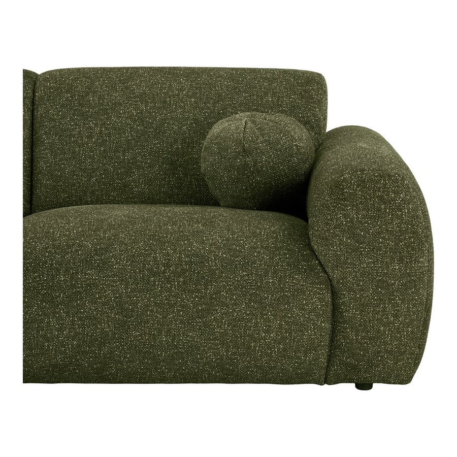 clyde-loungesofa-venstrevendt-i-olivengrn-polyester-med-puder-fra-hous-3 Clyde Loungesofa Venstrevendt i Olivengrøn Polyester med Puder fra House Nordic | B300xL109-177xH75 cm - Billede 6