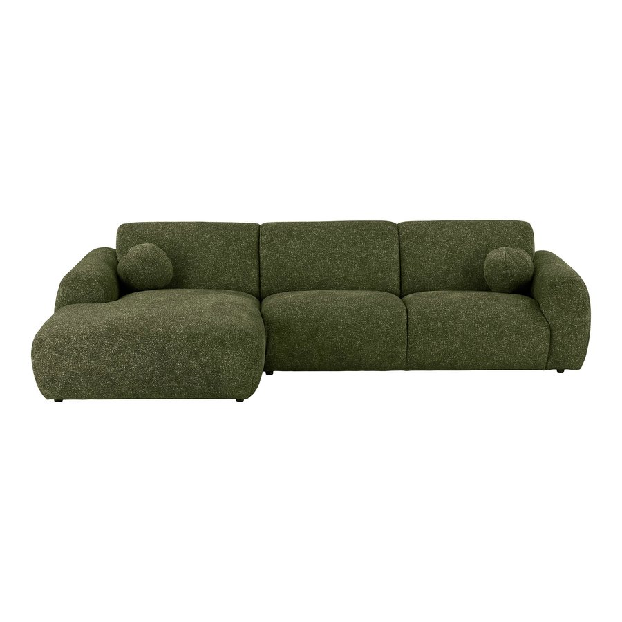 clyde-loungesofa-venstrevendt-i-olivengrn-polyester-med-puder-fra-hous Clyde Loungesofa Venstrevendt i Olivengrøn Polyester med Puder fra House Nordic | B300xL109-177xH75 cm - Billede 4