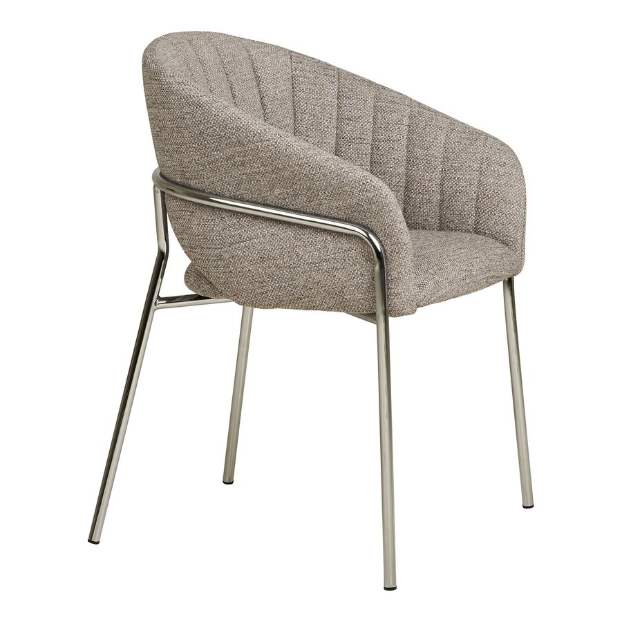 Costa Spisebordsstol i Lysegrå Stof & Ben i Krom Stål fra House Nordic | B60xD56xH80 cm - Billede 6