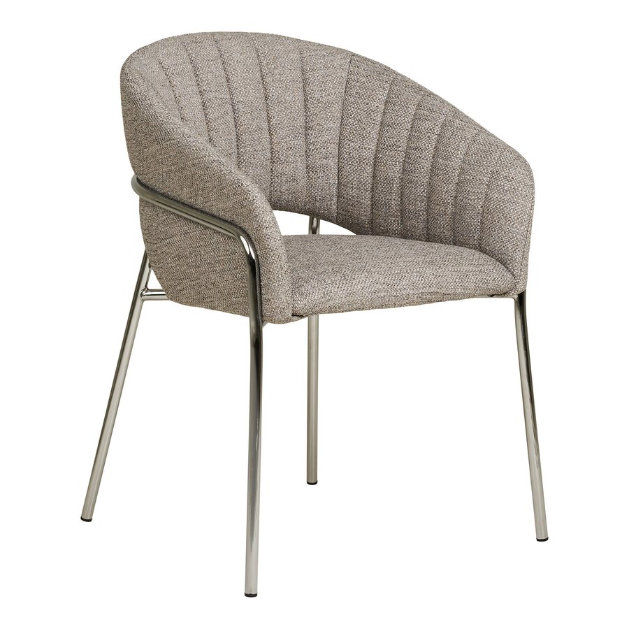 Costa Spisebordsstol i Lysegrå Stof & Ben i Krom Stål fra House Nordic | B60xD56xH80 cm - Billede 4