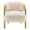 Dakar Loungestol i Beige Polyester & Ben i Mørk Natur Gummitræ fra House Nordic | B70xD66xH70,5 cm - Billede 5