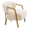 Dakar Loungestol i Beige Polyester & Ben i Mørk Natur Gummitræ fra House Nordic | B70xD66xH70,5 cm - Billede 6