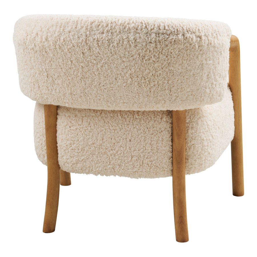 Dakar Loungestol i Beige Polyester & Ben i Mørk Natur Gummitræ fra House Nordic | B70xD66xH70,5 cm - Billede 7