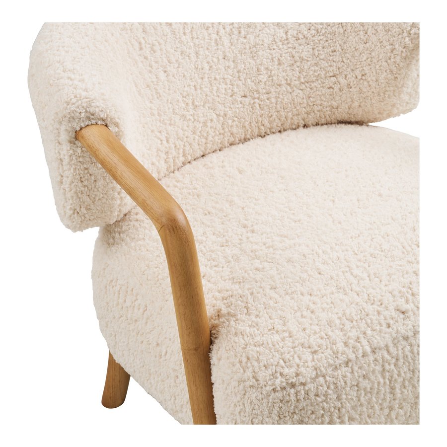Dakar Loungestol i Beige Polyester & Ben i Mørk Natur Gummitræ fra House Nordic | B70xD66xH70,5 cm - Billede 8