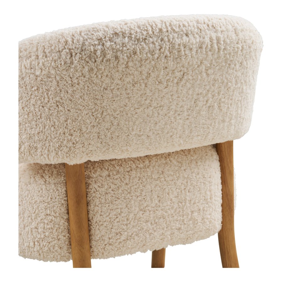 Dakar Loungestol i Beige Polyester & Ben i Mørk Natur Gummitræ fra House Nordic | B70xD66xH70,5 cm - Billede 9
