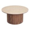 Delphi Sofabord i Travertin/Mørkebrun Keramik & MDF fra House Nordic | Ø80xH40 cm - Billede 5