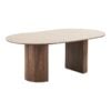 delphi-spisebord-i-travertin-keramik-med-tillgsplader-stel-i-mrkebrun Delphi Spisebord i Travertin Keramik med Tillægsplader & Stel i Mørkebrun MDF fra House Nordic | Ø120xH76 cm - Billede 4