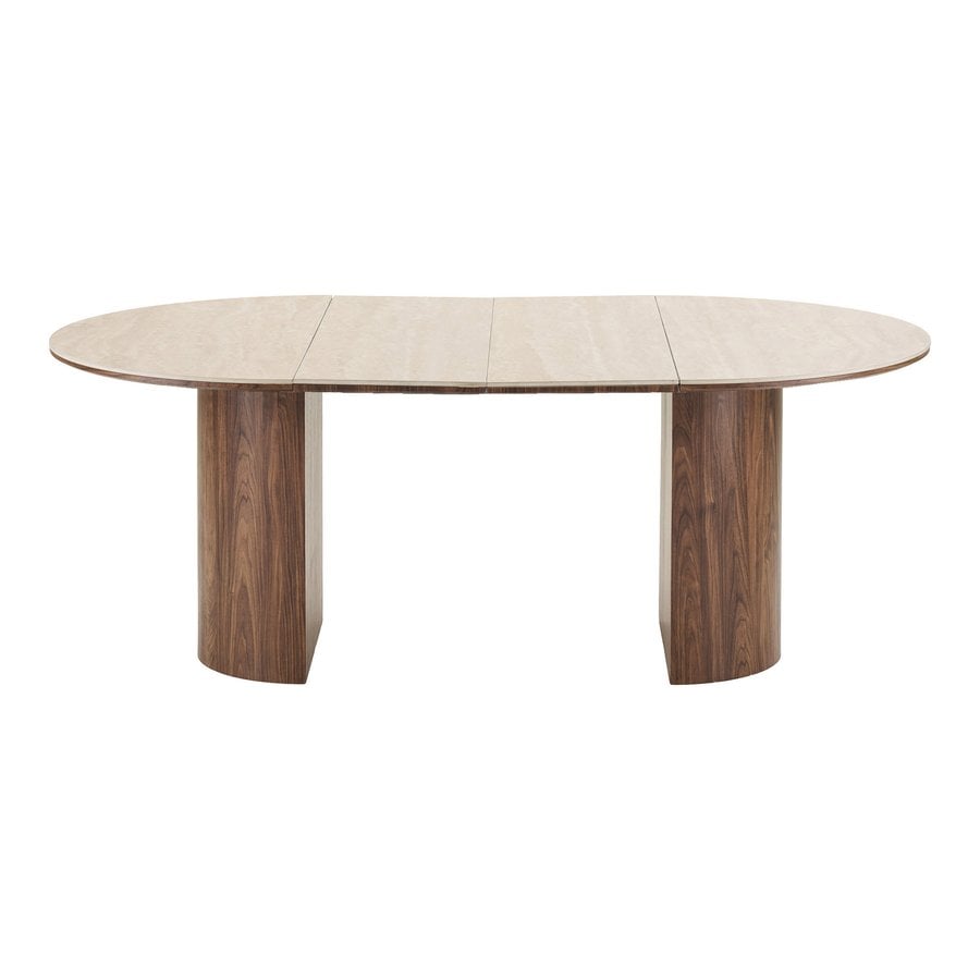 delphi-spisebord-i-travertin-keramik-med-tillgsplader-stel-i-mrkebrun-3 Delphi Spisebord i Travertin Keramik med Tillægsplader & Stel i Mørkebrun MDF fra House Nordic | Ø120xH76 cm - Billede 6