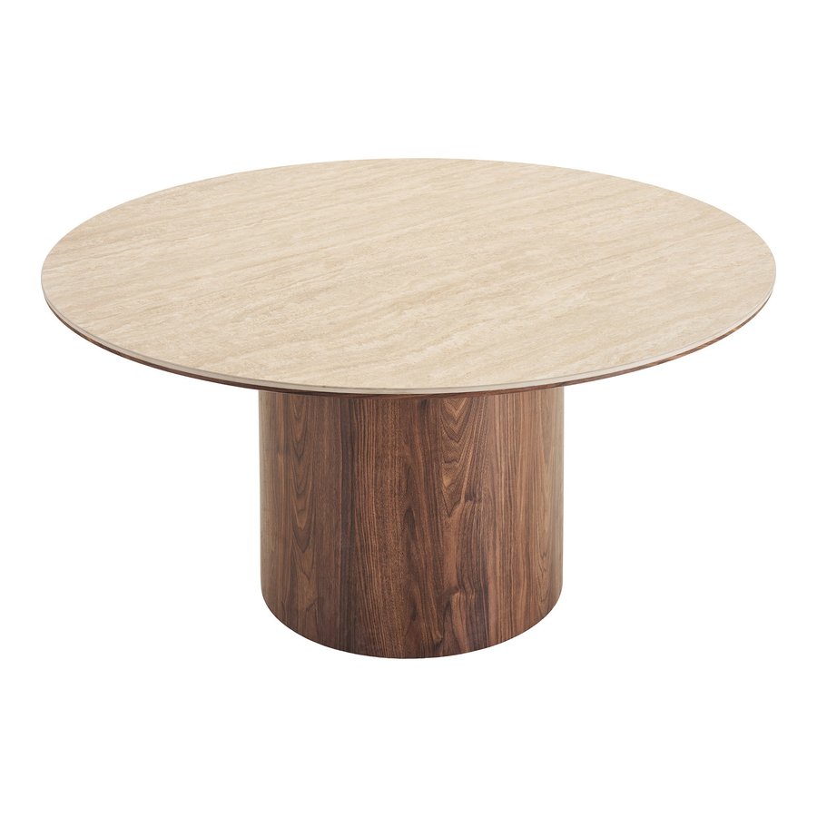 delphi-spisebord-i-travertin-keramik-stel-i-mrkebrun-mdf-fra-house-nor-2-1 Delphi Spisebord i Travertin Keramik & Stel i Mørkebrun MDF fra House Nordic | Ø140xH76 cm - Billede 5