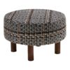 falkirk-puf-i-sort-polyester-ben-i-brun-fyrretr-fra-house-nordic-50xh3 Falkirk Puf i Sort Polyester & Ben i Brun Fyrretræ fra House Nordic | Ø50xH36 cm - Billede 4