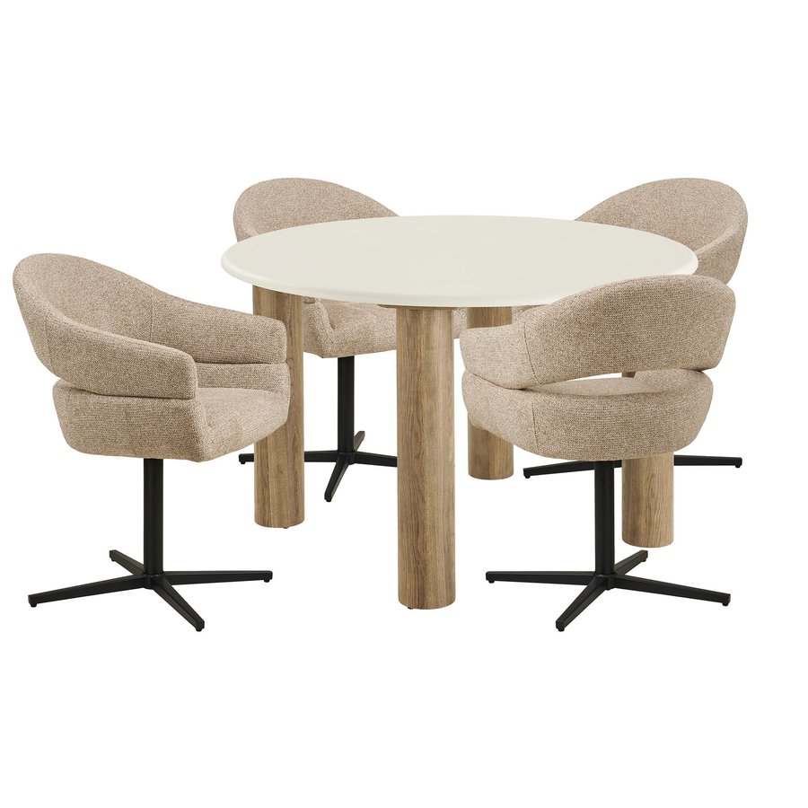 fondi-spisebordsst-med-dover-spisebordsstole-i-sandbrun-cement-stof-fr Fondi Spisebordssæt med Dover Spisebordsstole i Sand/Brun Cement & Stof fra House Nordic | 4 Stole & 1 Bord - Billede 4