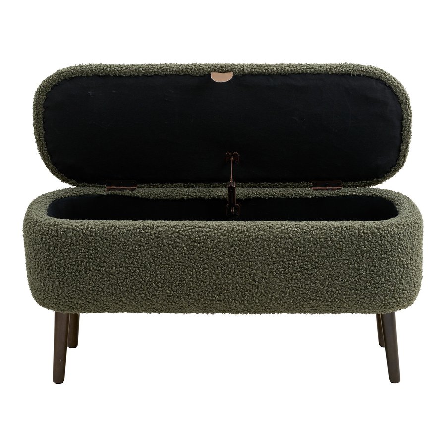 harlow-bnk-i-grn-teddy-med-opbevaring-ben-i-natur-gummitr-fra-house-no-3 Harlow Bænk i Grøn Teddy med Opbevaring & Ben i Natur Gummitræ fra House Nordic | B95xD37xH45 cm - Billede 6