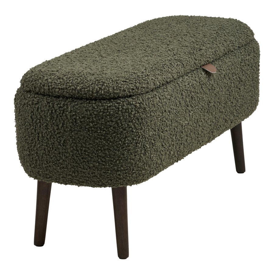 harlow-bnk-i-grn-teddy-med-opbevaring-ben-i-natur-gummitr-fra-house-no-5 Harlow Bænk i Grøn Teddy med Opbevaring & Ben i Natur Gummitræ fra House Nordic | B95xD37xH45 cm - Billede 8