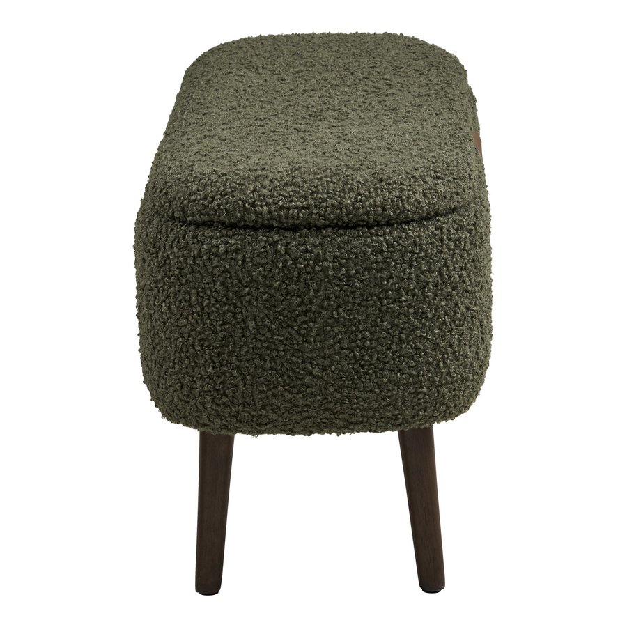 harlow-bnk-i-grn-teddy-med-opbevaring-ben-i-natur-gummitr-fra-house-no-6 Harlow Bænk i Grøn Teddy med Opbevaring & Ben i Natur Gummitræ fra House Nordic | B95xD37xH45 cm - Billede 9