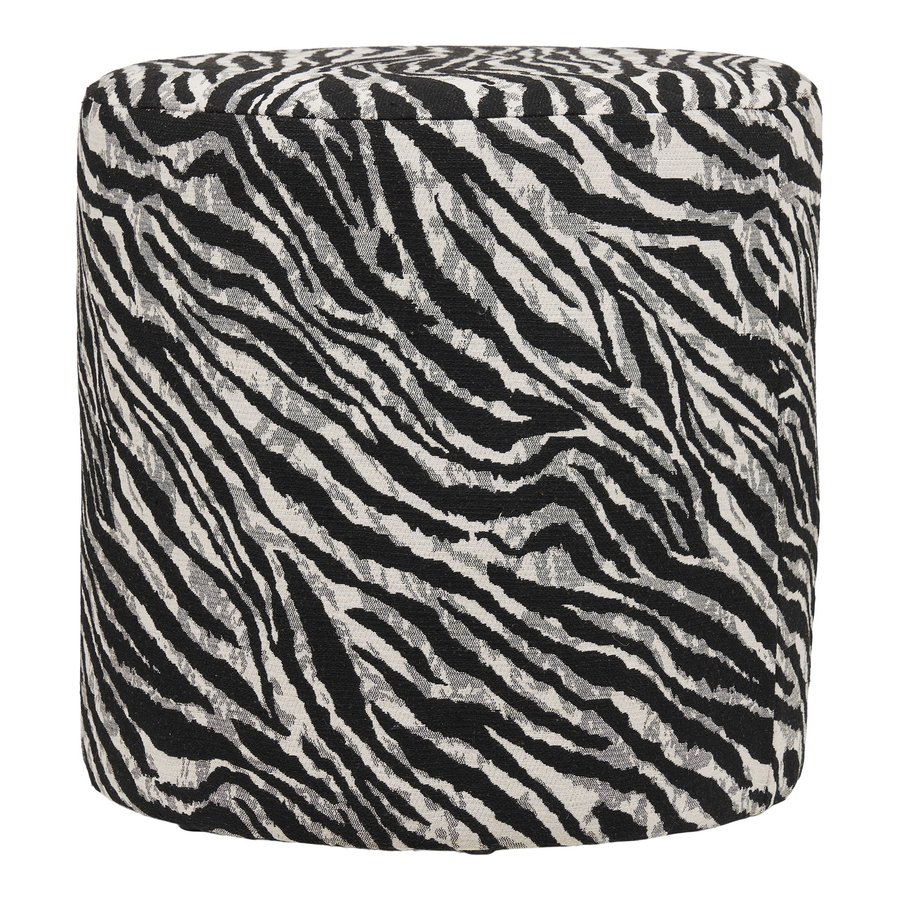 kimberley-puf-i-sorthvid-polyester-fra-house-nordic-40xh40-cm-2 Kimberley Puf i Sort/Hvid Polyester fra House Nordic | Ø40xH40 cm - Billede 5