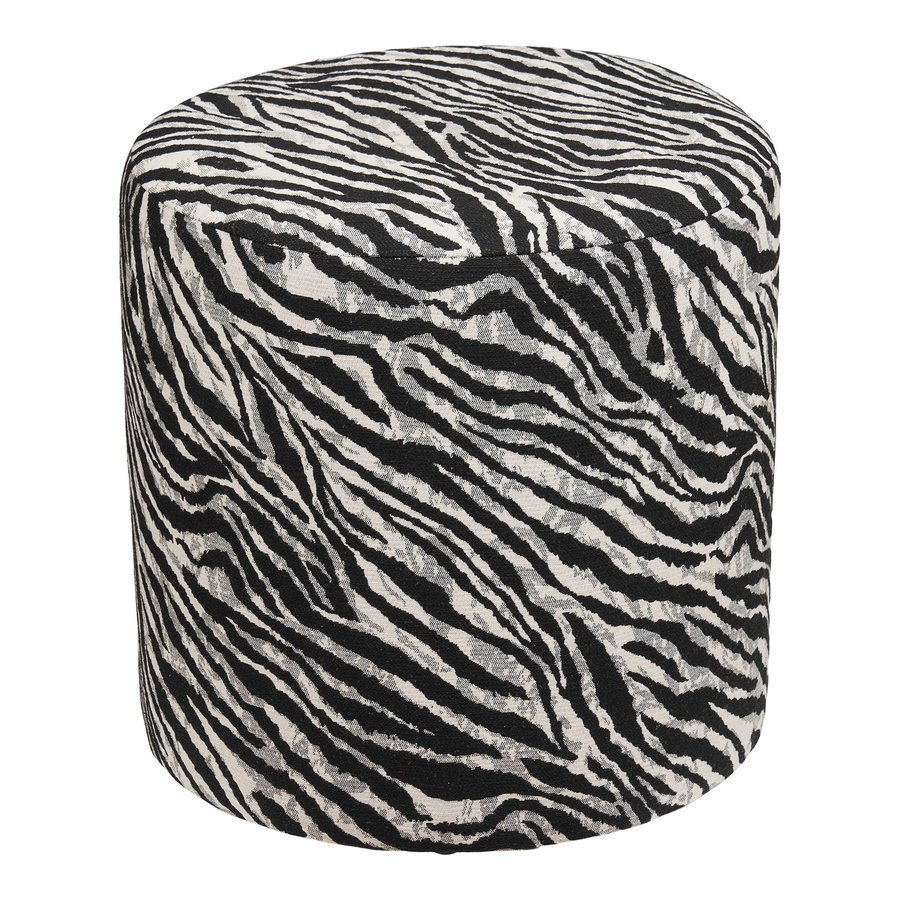 kimberley-puf-i-sorthvid-polyester-fra-house-nordic-40xh40-cm Kimberley Puf i Sort/Hvid Polyester fra House Nordic | Ø40xH40 cm - Billede 4