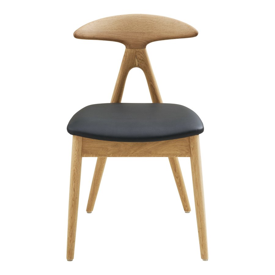 lanuza-spisebordsstol-i-sort-pu-ben-i-natur-egetr-fra-house-nordic-b48-2 Lanuza Spisebordsstol i Sort PU & Ben i Natur Egetræ fra House Nordic | B48xL51xH77 cm - Billede 5