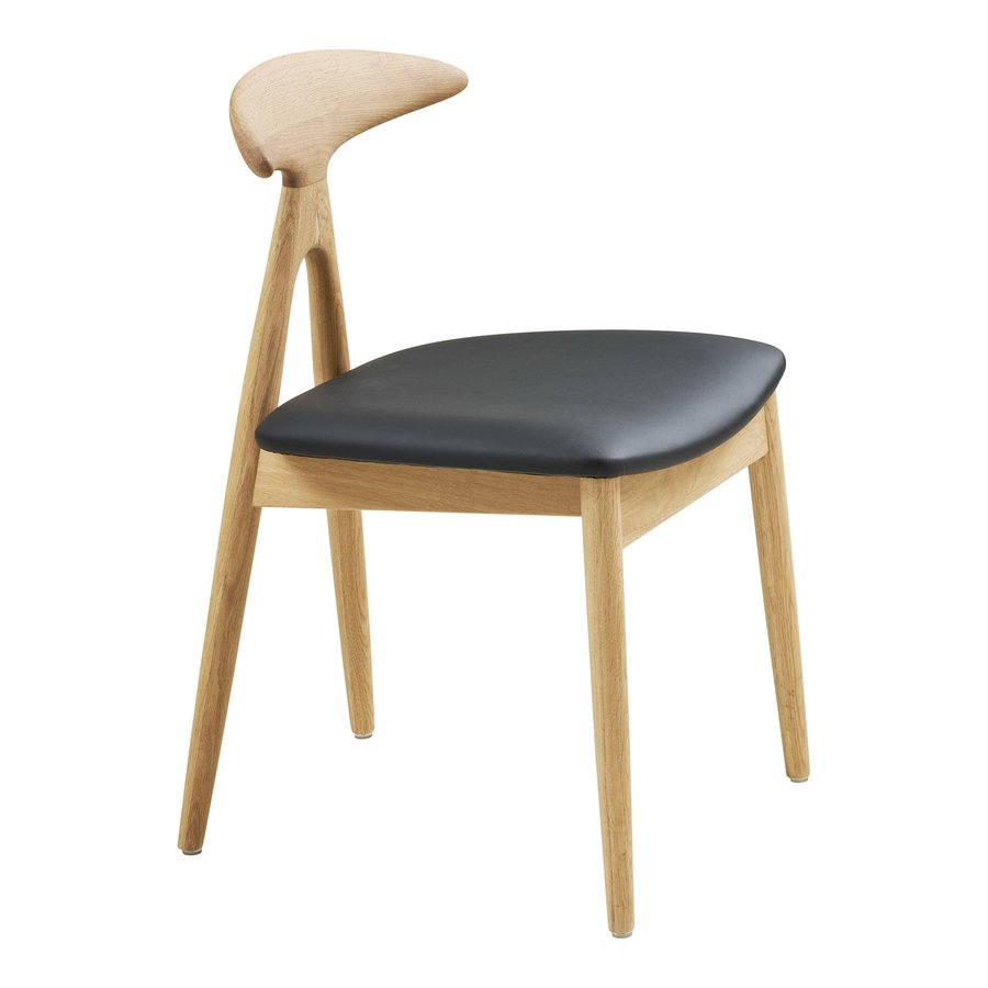 lanuza-spisebordsstol-i-sort-pu-ben-i-natur-egetr-fra-house-nordic-b48-3 Lanuza Spisebordsstol i Sort PU & Ben i Natur Egetræ fra House Nordic | B48xL51xH77 cm - Billede 6