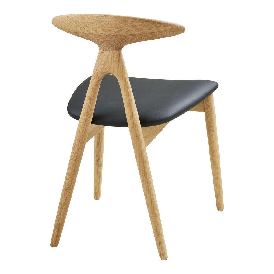 lanuza-spisebordsstol-i-sort-pu-ben-i-natur-egetr-fra-house-nordic-b48-4 Lanuza Spisebordsstol i Sort PU & Ben i Natur Egetræ fra House Nordic | B48xL51xH77 cm - Billede 7