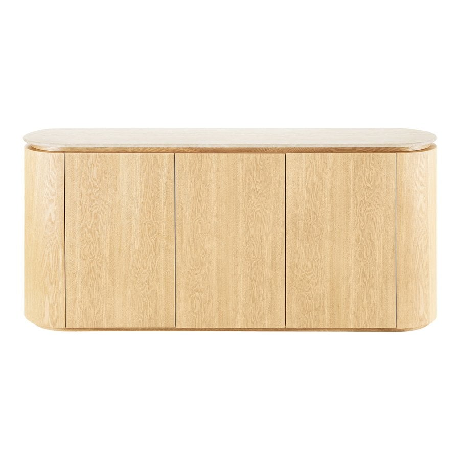 Larvik Skænk i Natur Asketræ & Off-White Granit fra House Nordic | B180xD40xH85 cm - Billede 4