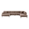 lido-u-sofa-ben-ende-venstrevendt-i-brun-fljl-med-fire-puder-ben-i-sor Lido U-Sofa Åben Ende Venstrevendt i Brun Fløjl med Fire Puder & Ben i Sort Træ fra House Nordic | B370xL220xH76 cm - Billede 4