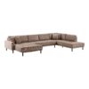 lido-u-sofa-ben-ende-venstrevendt-i-brun-fljl-med-fire-puder-ben-i-sor-2 Lido U-Sofa Åben Ende Venstrevendt i Brun Fløjl med Fire Puder & Ben i Sort Træ fra House Nordic | B370xL220xH76 cm - Billede 5