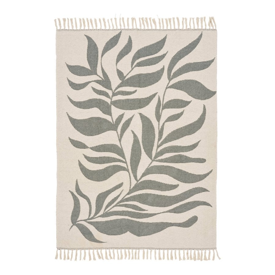 Loni Plaid i Sand/Grøn Bomuld fra House Nordic | L180xB130 cm - Billede 5