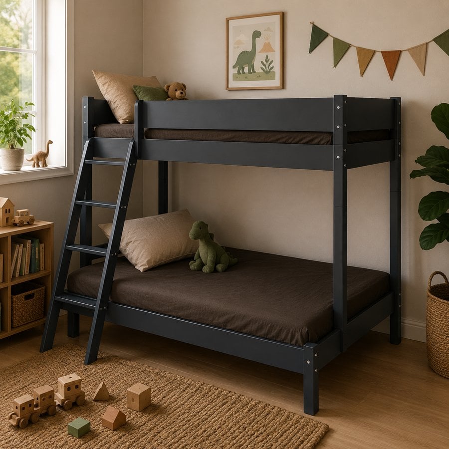 miljoe-prime-vale-140cm-amp-90cm-kombi-etageseng-i-malet-mdf-med-lamelbund-amp-ben VALE 140cm & 90cm Kombi-Etageseng i Malet MDF med Lamelbund & Ben i Malet Bøgetræ fra Manis-h | Flere Farver - 90/140x200 cm - Billede 1