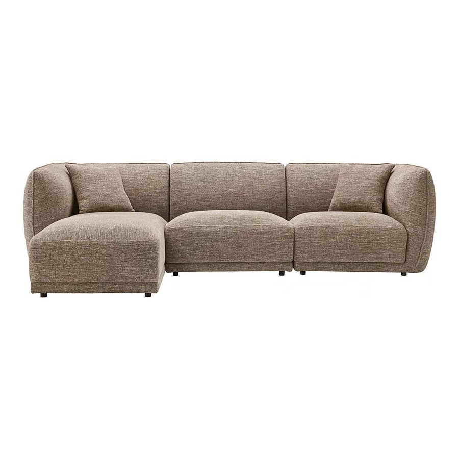 noor-venstrevendt-loungesofa-i-brun-polyester-med-2-puder-fra-house-no-2 Noor Venstrevendt Loungesofa i Brun Polyester med 2 Puder fra House Nordic | B276xL94-166xH75 cm - Billede 4
